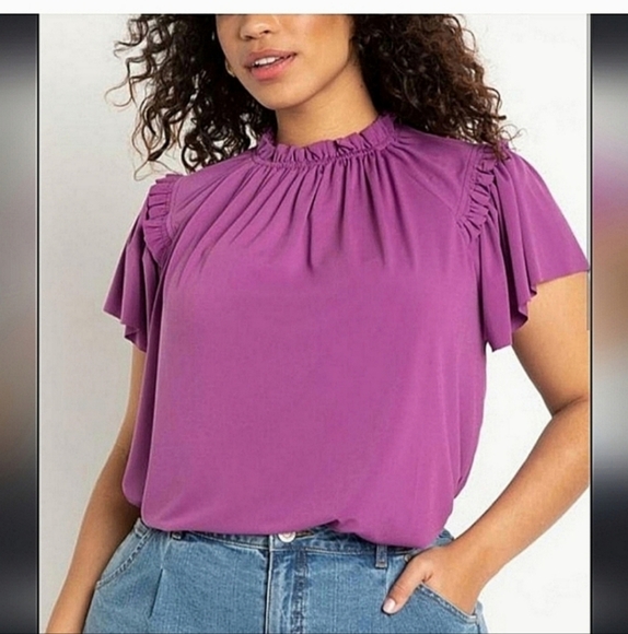 Eloquii 22/24 flutter sleeve blouse - Picture 1 of 5